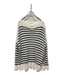 GALERIE VIE（ギャルリーヴィー）の古着「ヴィスコースボーダープルオーバー」｜ホワイト