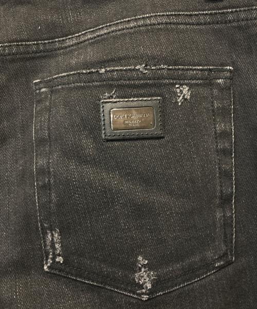 DOLCE & GABBANA（ドルチェ＆ガッバーナ）DOLCE & GABBANA (ドルチェ＆ガッバーナ) ダメージ加工デニムパンツ ブラック サイズ:48の古着・服飾アイテム