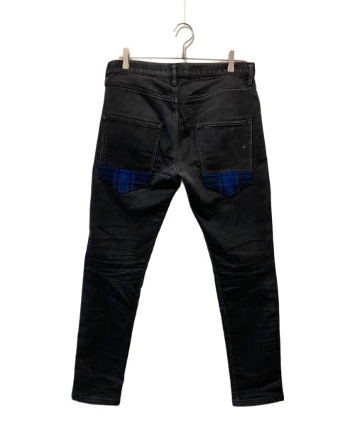 JUNYA WATANABE MAN（ジュンヤワタナベマン）JUNYA WATANABE MAN (ジュンヤワタナベマン) 切替スキニーデニムパンツ ブラック サイズ:Sの古着・服飾アイテム