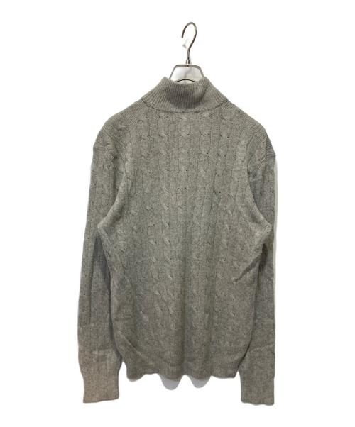 POLO RALPH LAUREN（ポロ・ラルフローレン）POLO RALPH LAUREN (ポロ・ラルフローレン) ハーフジップケーブルニットセーター グレー サイズ:Sの古着・服飾アイテム