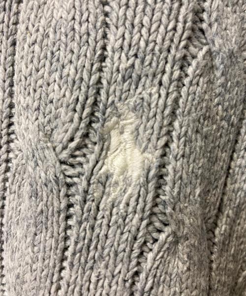 POLO RALPH LAUREN（ポロ・ラルフローレン）POLO RALPH LAUREN (ポロ・ラルフローレン) ハーフジップケーブルニットセーター グレー サイズ:Sの古着・服飾アイテム