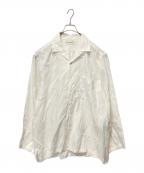 MARKAWAREマーカウェア）の古着「HEMP SHIRTING OPEN COLLAR SHIRT L/S」｜ホワイト