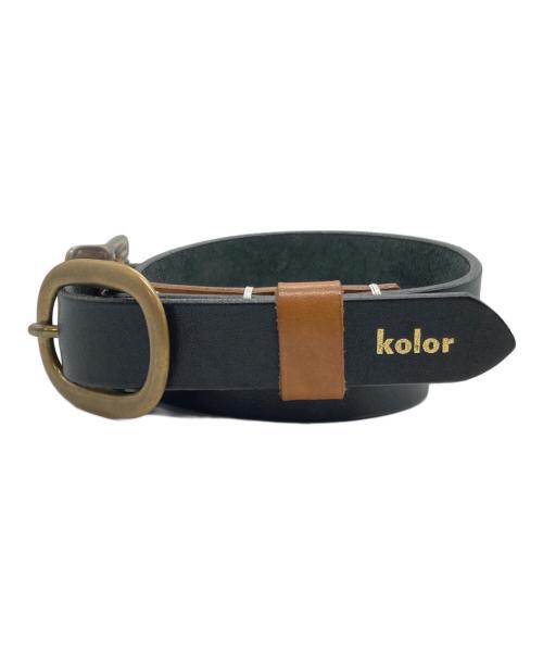 KOLOR（カラー）KOLOR (カラー) レザーベルト ブラックの古着・服飾アイテム