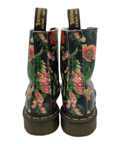 Dr.Martens（ドクターマーチン）Dr.Martens (ドクターマーチン) フラワー柄8ホールブーツ ブラック サイズ:UK4の古着・服飾アイテム