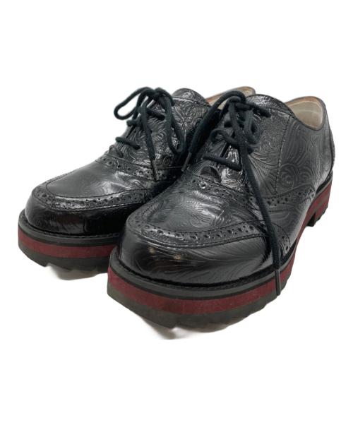 JIL SANDER NAVY（ジルサンダー ネイビー）JIL SANDER NAVY (ジルサンダー ネイビー) ボタニカルレースアップシューズ ブラック サイズ:36の古着・服飾アイテム