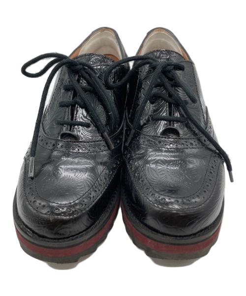 JIL SANDER NAVY（ジルサンダー ネイビー）JIL SANDER NAVY (ジルサンダー ネイビー) ボタニカルレースアップシューズ ブラック サイズ:36の古着・服飾アイテム