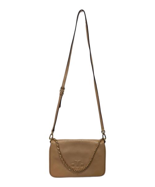 TORY BURCH（トリーバーチ）TORY BURCH (トリーバーチ) エナメルショルダーバッグ ベージュの古着・服飾アイテム