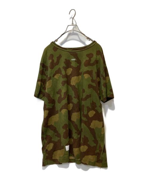 OFFWHITE（オフホワイト）offwhite (オフホワイト) カモフラバックロゴTEE グリーン×ブラウン サイズ:Ｌの古着・服飾アイテム