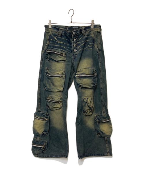 KRAFTWORK（クラフトワーク）KRAFTWORK (クラフトワーク) マルチポケットデニムカーゴパンツ インディゴ サイズ:30の古着・服飾アイテム