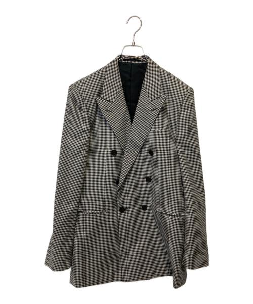 LITTLEBIG（リトルビッグ）LITTLEBIG (リトルビッグ) Houndstooth Double Breasted Jacket ホワイト×ブラック サイズ:46の古着・服飾アイテム