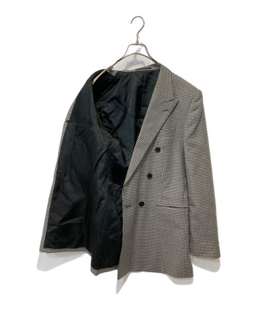 LITTLEBIG（リトルビッグ）LITTLEBIG (リトルビッグ) Houndstooth Double Breasted Jacket ホワイト×ブラック サイズ:46の古着・服飾アイテム