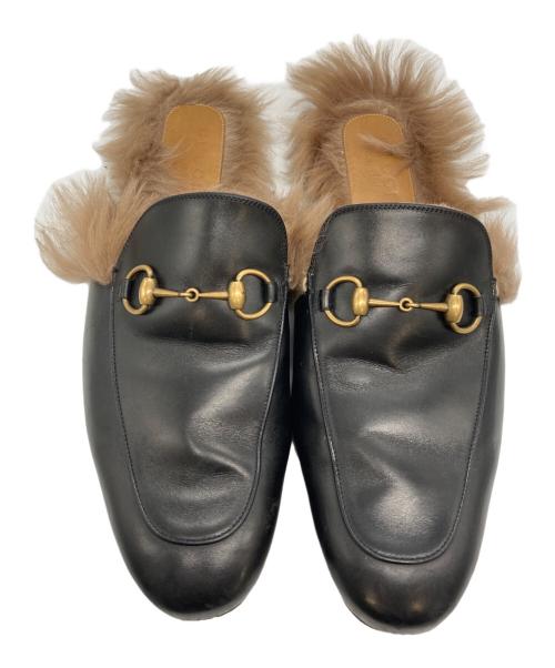 GUCCI（グッチ）GUCCI (グッチ) ファービットローファースリッポン ブラック サイズ:10の古着・服飾アイテム