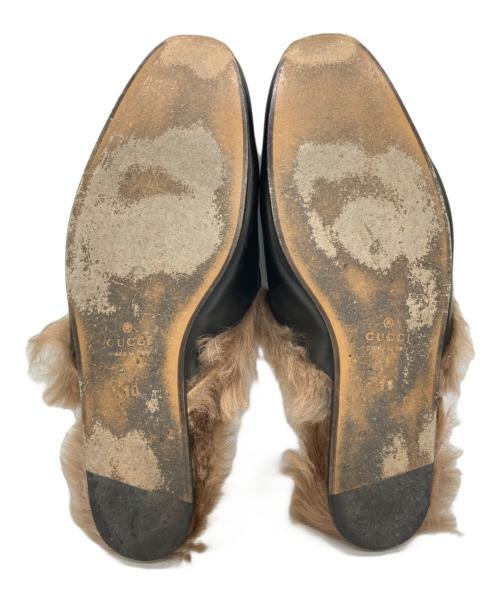 GUCCI（グッチ）GUCCI (グッチ) ファービットローファースリッポン ブラック サイズ:10の古着・服飾アイテム