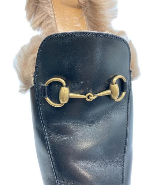 GUCCI（グッチ）GUCCI (グッチ) ファービットローファースリッポン ブラック サイズ:10の古着・服飾アイテム