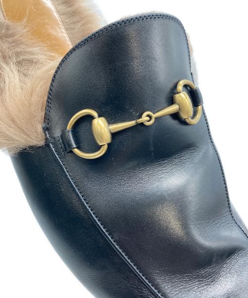 GUCCI（グッチ）GUCCI (グッチ) ファービットローファースリッポン ブラック サイズ:10の古着・服飾アイテム