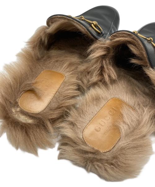 GUCCI（グッチ）GUCCI (グッチ) ファービットローファースリッポン ブラック サイズ:10の古着・服飾アイテム