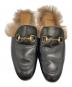 GUCCI (グッチ) ファービットローファースリッポン ブラック サイズ:10：18000円