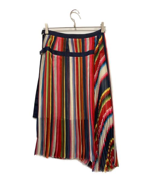sacai（サカイ）sacai (サカイ) プリーツストライプスカート マルチカラー サイズ:１の古着・服飾アイテム