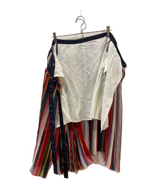 sacai（サカイ）sacai (サカイ) プリーツストライプスカート マルチカラー サイズ:１の古着・服飾アイテム