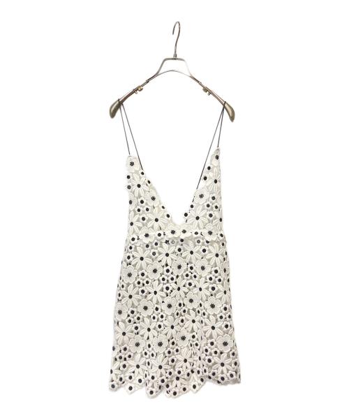 leur logette（ルールロジェット）leur logette (ルールロジェット) クチュールフラワーエンブロイダリーキャミソール ホワイト サイズ:1の古着・服飾アイテム