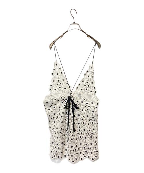 leur logette（ルールロジェット）leur logette (ルールロジェット) クチュールフラワーエンブロイダリーキャミソール ホワイト サイズ:1の古着・服飾アイテム