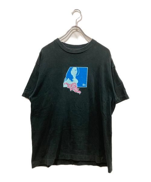 stussy（ステューシー）stussy (ステューシー) ガールプリントＴシャツ ブラック サイズ:Ｌの古着・服飾アイテム