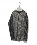 COMME des GARCONS HOMME PLUSコムデギャルソンオムプリュス）の古着「フーディストライプシャツ」｜ブラック