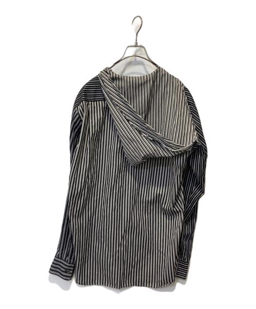 COMME des GARCONS HOMME PLUS（コムデギャルソンオムプリュス）COMME des GARCONS HOMME PLUS (コムデギャルソンオムプリュス) フーディストライプシャツ ブラック サイズ:Mの古着・服飾アイテム