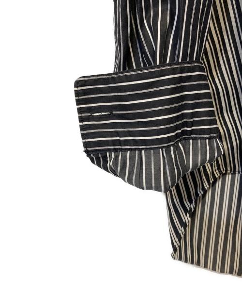 COMME des GARCONS HOMME PLUS（コムデギャルソンオムプリュス）COMME des GARCONS HOMME PLUS (コムデギャルソンオムプリュス) フーディストライプシャツ ブラック サイズ:Mの古着・服飾アイテム
