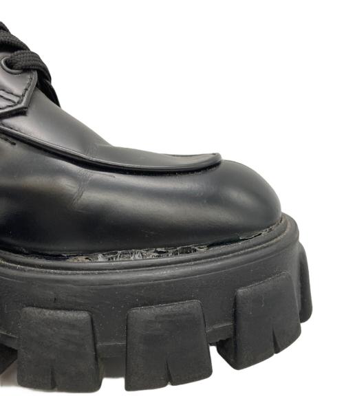 PRADA（プラダ）PRADA (プラダ) モノリスレースアップブーツ ブラック サイズ:38の古着・服飾アイテム