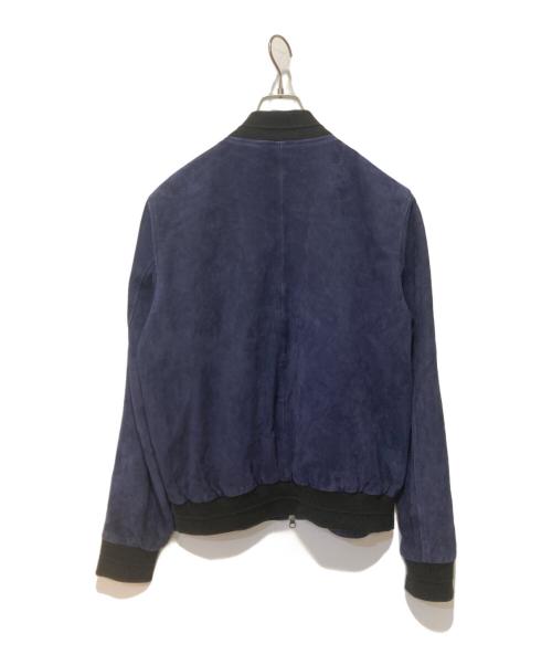 BARNEYS NEWYORK（バーニーズ・ニューヨーク）BARNEYS NEWYORK (バーニーズ・ニューヨーク) ラムレザースエードジャケット ネイビー サイズ:48の古着・服飾アイテム