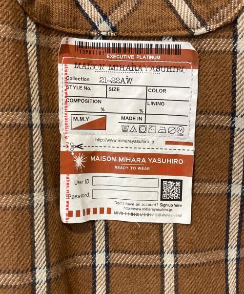 MIHARA YASUHIRO（ミハラヤスヒロ）MIHARA YASUHIRO (ミハラヤスヒロ) Single Draped Military Shirt ブラウン×カーキ サイズ:46の古着・服飾アイテム