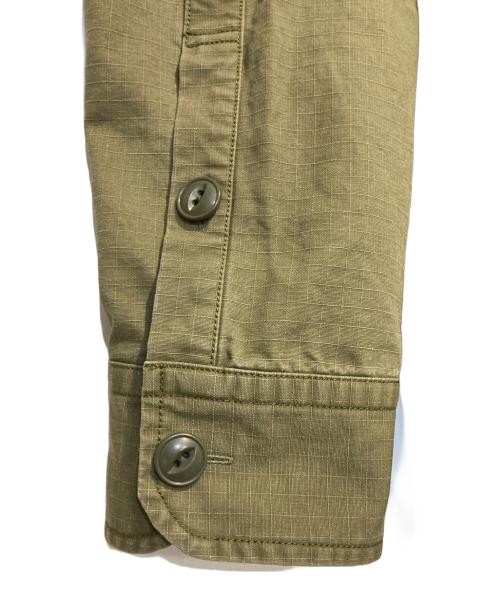 MIHARA YASUHIRO（ミハラヤスヒロ）MIHARA YASUHIRO (ミハラヤスヒロ) Single Draped Military Shirt ブラウン×カーキ サイズ:46の古着・服飾アイテム