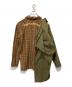 MIHARA YASUHIRO (ミハラヤスヒロ) Single Draped Military Shirt ブラウン×カーキ サイズ:46：20000円