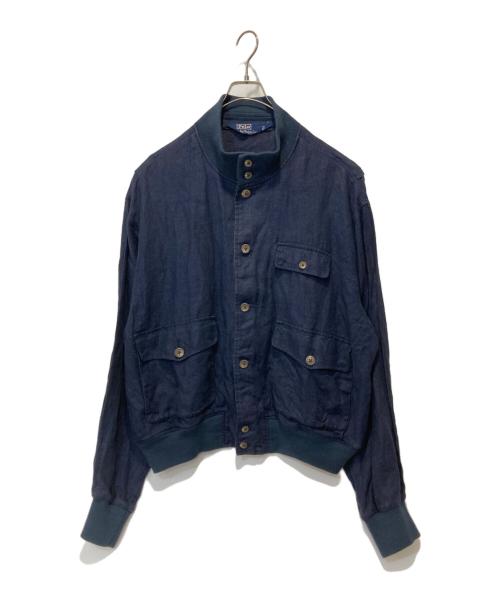 POLO RALPH LAUREN（ポロ・ラルフローレン）POLO RALPH LAUREN (ポロ・ラルフローレン) バルスターリネンジャケット ネイビー サイズ:XLの古着・服飾アイテム