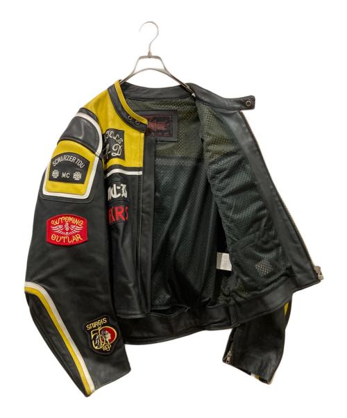 OUTLAW（アウトロー）OUTLAW (アウトロー) レザージャケット ブラック サイズ:46の古着・服飾アイテム