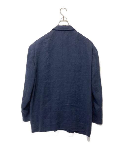 COMME des GARCONS HOMME PLUS（コムデギャルソンオムプリュス）COMME des GARCONS HOMME PLUS (コムデギャルソンオムプリュス) ダブルブレストリネンジャケット ネイビー サイズ:Mの古着・服飾アイテム