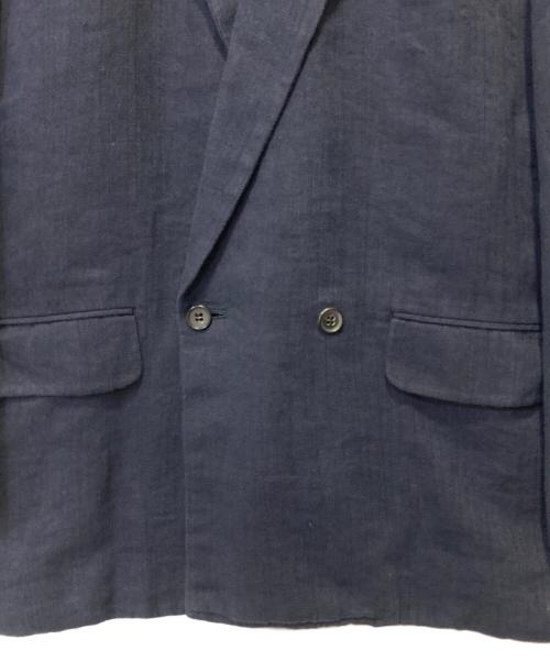 COMME des GARCONS HOMME PLUS（コムデギャルソンオムプリュス）COMME des GARCONS HOMME PLUS (コムデギャルソンオムプリュス) ダブルブレストリネンジャケット ネイビー サイズ:Mの古着・服飾アイテム