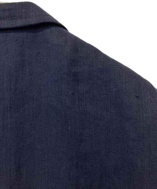 COMME des GARCONS HOMME PLUS（コムデギャルソンオムプリュス）COMME des GARCONS HOMME PLUS (コムデギャルソンオムプリュス) ダブルブレストリネンジャケット ネイビー サイズ:Mの古着・服飾アイテム