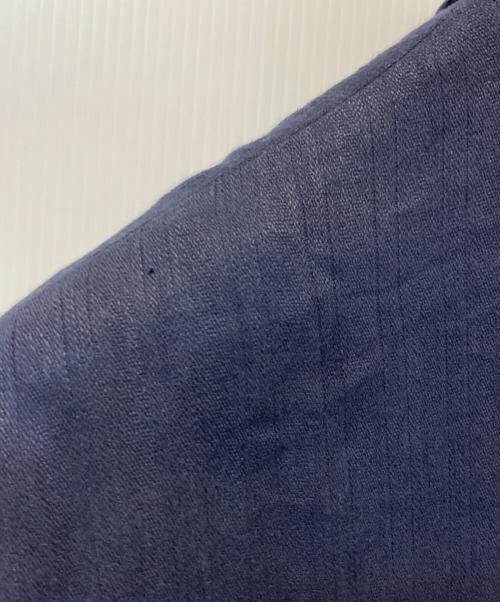 COMME des GARCONS HOMME PLUS（コムデギャルソンオムプリュス）COMME des GARCONS HOMME PLUS (コムデギャルソンオムプリュス) ダブルブレストリネンジャケット ネイビー サイズ:Mの古着・服飾アイテム