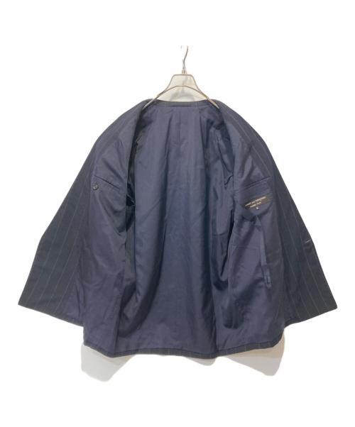 COMME des GARCONS HOMME PLUS（コムデギャルソンオムプリュス）COMME des GARCONS HOMME PLUS (コムデギャルソンオムプリュス) ストライプダブルブレストジャケット ネイビー サイズ:Mの古着・服飾アイテム