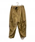 POLIQUANTポリクアント）の古着「THE CHANGING LENGTH/HEM WIDE ZIP UP TUCKED PANTS」｜ベージュ