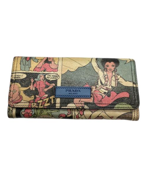PRADA（プラダ）PRADA (プラダ) コミックプリントウォレット マルチカラーの古着・服飾アイテム