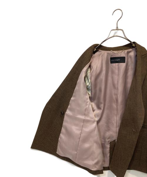 NOLLEY'S sophi（ノーリーズソフィー）NOLLEY'S sophi (ノーリーズソフィー) シャークダブルジャケット ブラウン サイズ:38の古着・服飾アイテム