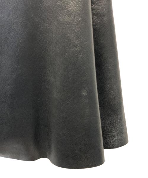 RALPH LAUREN（ラルフローレン）RALPH LAUREN (ラルフローレン) レザーペプラムブラウス ブラックの古着・服飾アイテム