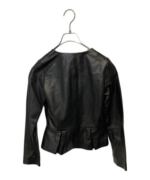 Christian Dior（クリスチャン ディオール）Christian Dior (クリスチャン ディオール) シープレザーペプラムライダースジャケット ブラック サイズ:10の古着・服飾アイテム
