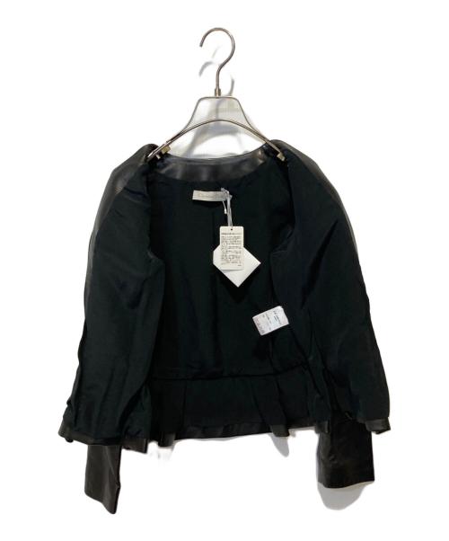 Christian Dior（クリスチャン ディオール）Christian Dior (クリスチャン ディオール) シープレザーペプラムライダースジャケット ブラック サイズ:10の古着・服飾アイテム