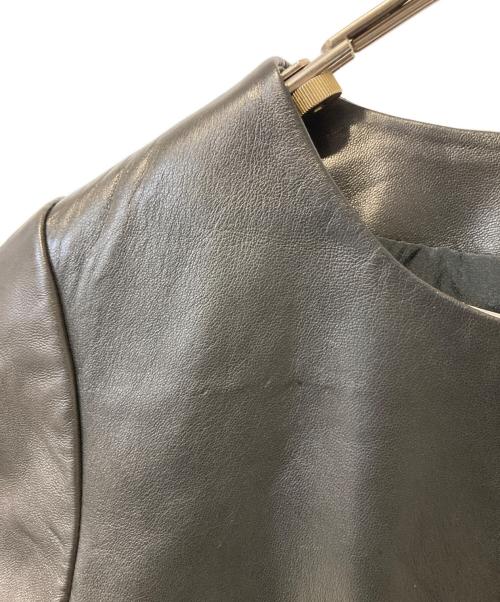Christian Dior（クリスチャン ディオール）Christian Dior (クリスチャン ディオール) シープレザーペプラムライダースジャケット ブラック サイズ:10の古着・服飾アイテム