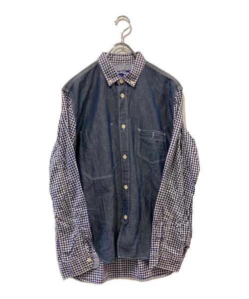 COMME des GARCONS JUNYA WATANABE MAN（コム デ ギャルソン ジュンヤ ワタナベ マン）COMME des GARCONS JUNYA WATANABE MAN (コム デ ギャルソン ジュンヤ ワタナベ マン) チェック切替シャツ ブルー サイズ:Ｍの古着・服飾アイテム