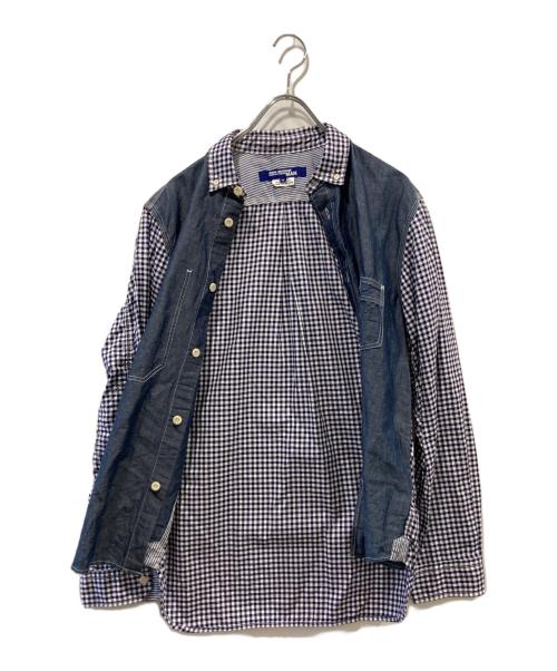 COMME des GARCONS JUNYA WATANABE MAN（コム デ ギャルソン ジュンヤ ワタナベ マン）COMME des GARCONS JUNYA WATANABE MAN (コム デ ギャルソン ジュンヤ ワタナベ マン) チェック切替シャツ ブルー サイズ:Ｍの古着・服飾アイテム